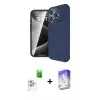 ieg™ iPhone 16 Pro Max Kılıf Eksen Form Prime - Siyah Bilvis 5in1 3D Magic Cam Ekran Koruyucu + Raze Metal Kamera Lens - BZ