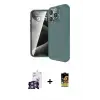 ieg™ iPhone 16 Pro Max Kılıf Eksen Form Prime - Siyah Buffer Cam Ekran Koruyucu + Bilvis Titan Kamera Lens - GS