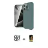 ieg™ iPhone 16 Pro Max Kılıf Eksen Form Prime - Siyah Buffer Cam Ekran Koruyucu + Pers Alüminyum Kamera Lens - GI