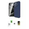 ieg™ iPhone 16 Pro Max Kılıf Eksen Form Prime - Siyah Buffer Cam Ekran Koruyucu + Raze Metal Kamera Lens - BZ
