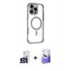 ieg™ iPhone 16 Pro Max Kılıf Eksen Klasik Koleksiyonu - Siyah Bilvis 5in1 5D Magic Hayalet Cam Ekran Koruyucu + Bilvis Titan Kamera Lens - GS