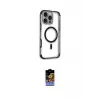 ieg™ iPhone 16 Pro Max Kılıf Eksen Klasik Koleksiyonu - Siyah Buffer Hayalet Cam Ekran Koruyucu