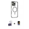 ieg™ iPhone 16 Pro Max Kılıf Eksen Klasik Koleksiyonu - Siyah Buffer Hayalet Cam Ekran Koruyucu + Bilvis Titan Kamera Lens - SH