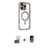 ieg™ iPhone 16 Pro Max Kılıf Eksen Klasik Koleksiyonu - Siyah Buffer Hayalet Cam Ekran Koruyucu + Bilvis Titan Kamera Lens - TMGI