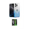 ieg™ iPhone 16 Pro Max Kılıf Eksen Minimal Özel Seri - Şeffaf 360 Full Body Arka Koruyucu