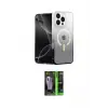 ieg™ iPhone 16 Pro Max Kılıf Eksen Minimal Özel Seri - Şeffaf 360 Full Body Arka Koruyucu