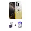 ieg™ iPhone 16 Pro Max Kılıf Eksen Minimal Özel Seri - Siyah Bilvis 5in1 3D Magic Cam Ekran Koruyucu + Bilvis Titan Kamera Lens - SH