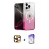 ieg™ iPhone 16 Pro Max Kılıf Eksen Minimal Özel Seri - Siyah Bilvis 5in1 3D Magic Cam Ekran Koruyucu + Pers Alüminyum Kamera Lens - CLTM