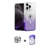ieg™ iPhone 16 Pro Max Kılıf Eksen Minimal Özel Seri - Siyah Bilvis 5in1 3D Magic Cam Ekran Koruyucu + Pers Alüminyum Kamera Lens - GI