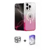 ieg™ iPhone 16 Pro Max Kılıf Eksen Minimal Özel Seri - Siyah Bilvis 5in1 3D Magic Cam Ekran Koruyucu + Pers Alüminyum Kamera Lens - GI