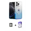 ieg™ iPhone 16 Pro Max Kılıf Eksen Minimal Özel Seri - Siyah Bilvis 5in1 3D Magic Cam Ekran Koruyucu + PVD Metal Kamera Lens - GD