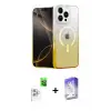 ieg™ iPhone 16 Pro Max Kılıf Eksen Minimal Özel Seri - Siyah Bilvis 5in1 3D Magic Cam Ekran Koruyucu + Raze Metal Kamera Lens - BZ