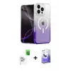 ieg™ iPhone 16 Pro Max Kılıf Eksen Minimal Özel Seri - Siyah Bilvis 5in1 5D Magic Hayalet Cam Ekran Koruyucu + Raze Metal Kamera Lens - BZ