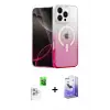 ieg™ iPhone 16 Pro Max Kılıf Eksen Minimal Özel Seri - Siyah Bilvis 5in1 5D Magic Hayalet Cam Ekran Koruyucu + Raze Metal Kamera Lens - BZ