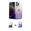 ieg™ iPhone 16 Pro Max Kılıf Eksen Minimal Özel Seri - Siyah Bilvis 5in1 5D Magic Hayalet Cam Ekran Koruyucu + Bilvis Titan Kamera Lens - SH