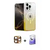 ieg™ iPhone 16 Pro Max Kılıf Eksen Minimal Özel Seri - Siyah Bilvis 5in1 5D Magic Hayalet Cam Ekran Koruyucu + Pers Alüminyum Kamera Lens - CLTM
