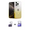 ieg™ iPhone 16 Pro Max Kılıf Eksen Minimal Özel Seri - Siyah Bilvis 5in1 5D Magic Hayalet Cam Ekran Koruyucu + Bilvis Titan Kamera Lens - SH