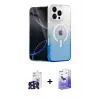 ieg™ iPhone 16 Pro Max Kılıf Eksen Minimal Özel Seri - Siyah Bilvis 5in1 5D Magic Hayalet Cam Ekran Koruyucu + Bilvis Titan Kamera Lens - SH