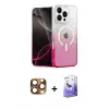 ieg™ iPhone 16 Pro Max Kılıf Eksen Minimal Özel Seri - Siyah Bilvis 5in1 5D Magic Hayalet Cam Ekran Koruyucu + Pers Alüminyum Kamera Lens - CLTM