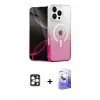 ieg™ iPhone 16 Pro Max Kılıf Eksen Minimal Özel Seri - Siyah Bilvis 5in1 5D Magic Hayalet Cam Ekran Koruyucu + PVD Metal Kamera Lens - GD