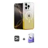 ieg™ iPhone 16 Pro Max Kılıf Eksen Minimal Özel Seri - Siyah Bilvis 5in1 5D Magic Hayalet Cam Ekran Koruyucu + PVD Metal Kamera Lens - SH