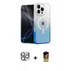 ieg™ iPhone 16 Pro Max Kılıf Eksen Minimal Özel Seri - Siyah Buffer Cam Ekran Koruyucu + Pers Alüminyum Kamera Lens - GI