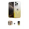 ieg™ iPhone 16 Pro Max Kılıf Eksen Minimal Özel Seri - Siyah Buffer Cam Ekran Koruyucu + Pers Alüminyum Kamera Lens - CLTM
