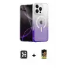 ieg™ iPhone 16 Pro Max Kılıf Eksen Minimal Özel Seri - Siyah Buffer Cam Ekran Koruyucu + PVD Metal Kamera Lens - SH