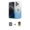 ieg™ iPhone 16 Pro Max Kılıf Eksen Minimal Özel Seri - Siyah Buffer Cam Ekran Koruyucu + PVD Metal Kamera Lens - SH