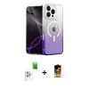 ieg™ iPhone 16 Pro Max Kılıf Eksen Minimal Özel Seri - Siyah Buffer Cam Ekran Koruyucu + Raze Metal Kamera Lens - BZ