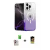 ieg™ iPhone 16 Pro Max Kılıf Eksen Minimal Özel Seri - Siyah Buffer Cam Ekran Koruyucu + Raze Metal Kamera Lens - NLGY