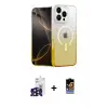 ieg™ iPhone 16 Pro Max Kılıf Eksen Minimal Özel Seri - Siyah Buffer Hayalet Cam Ekran Koruyucu + Bilvis Titan Kamera Lens - SH