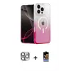 ieg™ iPhone 16 Pro Max Kılıf Eksen Minimal Özel Seri - Siyah Buffer Hayalet Cam Ekran Koruyucu + Pers Alüminyum Kamera Lens - GI
