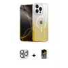 ieg™ iPhone 16 Pro Max Kılıf Eksen Minimal Özel Seri - Siyah Buffer Hayalet Cam Ekran Koruyucu + Pers Alüminyum Kamera Lens - GI