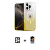 ieg™ iPhone 16 Pro Max Kılıf Eksen Minimal Özel Seri - Siyah Buffer Hayalet Cam Ekran Koruyucu + PVD Metal Kamera Lens - GD