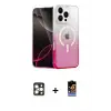 ieg™ iPhone 16 Pro Max Kılıf Eksen Minimal Özel Seri - Siyah Buffer Hayalet Cam Ekran Koruyucu + PVD Metal Kamera Lens - GD