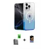 ieg™ iPhone 16 Pro Max Kılıf Eksen Minimal Özel Seri - Siyah Buffer Hayalet Cam Ekran Koruyucu + Raze Metal Kamera Lens - SH