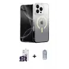 ieg™ iPhone 16 Pro Max Kılıf Eksen Minimal Özel Seri - Siyah Joko Magic 5D Cam + Bilvis Titan Kamera Lens - GS