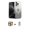 ieg™ iPhone 16 Pro Max Kılıf Eksen Minimal Özel Seri - Siyah Joko Magic 5D Cam + Pers Alüminyum Kamera Lens - CLTM
