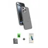 ieg™ iPhone 16 Pro Max Kılıf İz Işık Koleksiyonu - Şeffaf Pasifik Cam Ekran Koruyucu + Raze Metal Kamera Lens - SH