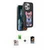 ieg™ iPhone 16 Pro Max Kılıf İz Minimal Koleksiyonu - Siyah Buffer Hayalet Cam Ekran Koruyucu + Raze Metal Kamera Lens - NLGY