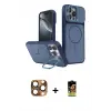 ieg™ iPhone 16 Pro Max Kılıf İz Modern Prime - Siyah Buffer Cam Ekran Koruyucu + Pers Alüminyum Kamera Lens - CLTM