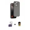 ieg™ iPhone 16 Pro Max Kılıf Kıvılcım Çizgi Serisi - Siyah Buffer Cam Ekran Koruyucu + Bilvis Titan Kamera Lens - SH