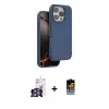 ieg™ iPhone 16 Pro Max Kılıf Kıvılcım Çizgi Serisi - Siyah Buffer Hayalet Cam Ekran Koruyucu + Bilvis Titan Kamera Lens - GS