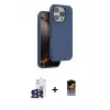 ieg™ iPhone 16 Pro Max Kılıf Kıvılcım Çizgi Serisi - Siyah Buffer Hayalet Cam Ekran Koruyucu + Bilvis Titan Kamera Lens - SH