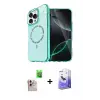 ieg™ iPhone 16 Pro Max Kılıf Kıvılcım Form Prime - Siyah Bilvis 5in1 5D Magic Hayalet Cam Ekran Koruyucu + Raze Metal Kamera Lens - NLGY