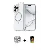ieg™ iPhone 16 Pro Max Kılıf Kıvılcım Form Prime - Siyah Buffer Cam Ekran Koruyucu + Pers Alüminyum Kamera Lens - GI