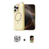 ieg™ iPhone 16 Pro Max Kılıf Kıvılcım Form Prime - Siyah Buffer Cam Ekran Koruyucu + Pers Alüminyum Kamera Lens - GI