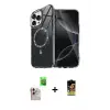 ieg™ iPhone 16 Pro Max Kılıf Kıvılcım Form Prime - Siyah Buffer Cam Ekran Koruyucu + Raze Metal Kamera Lens - NLGY
