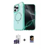 ieg™ iPhone 16 Pro Max Kılıf Kıvılcım Form Prime - Siyah Buffer Hayalet Cam Ekran Koruyucu + Bilvis Titan Kamera Lens - SH